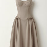 Odete - Robe midi avec corsage structuré