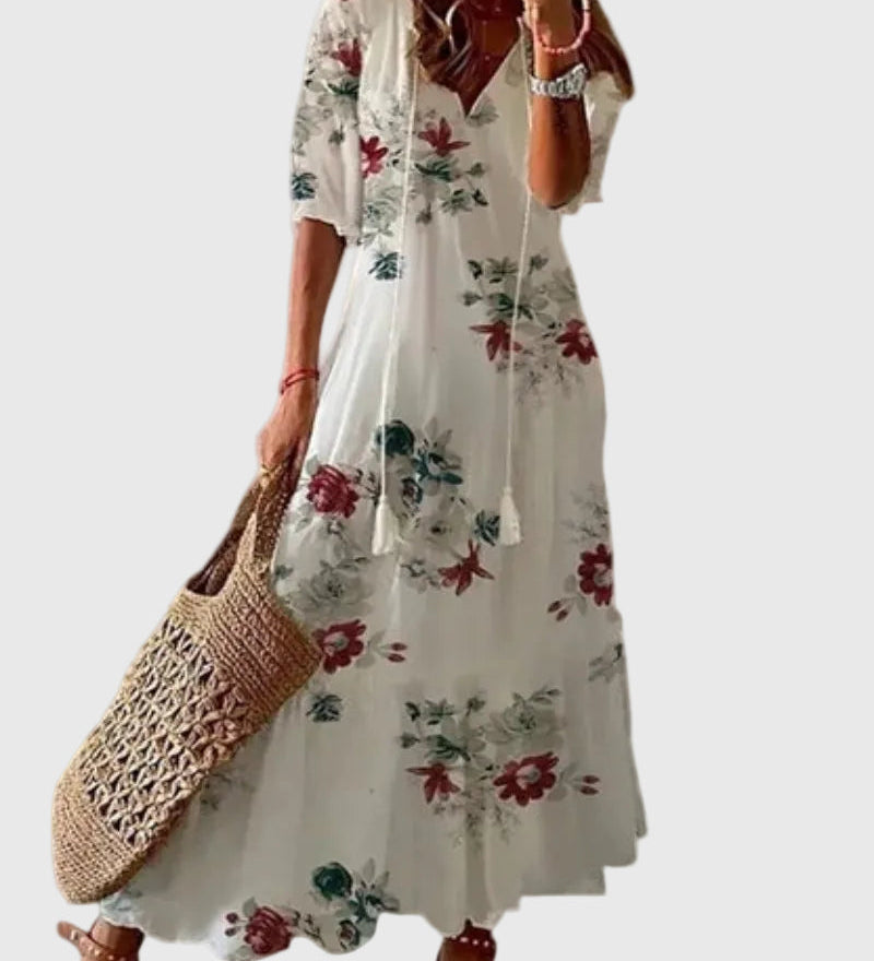 Amalia | Robe longue d'été vintage bohème