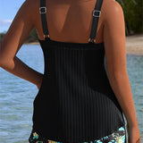 Julia | Tankini rayé avec bas de maillot deux pièces
