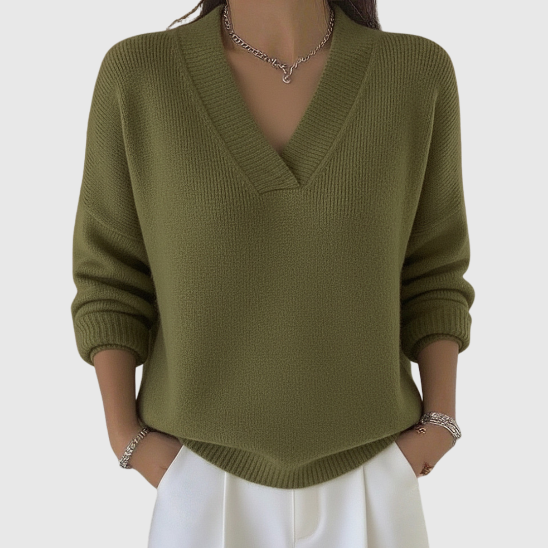 Faye | Soft V-neck sweater with a relaxed fit