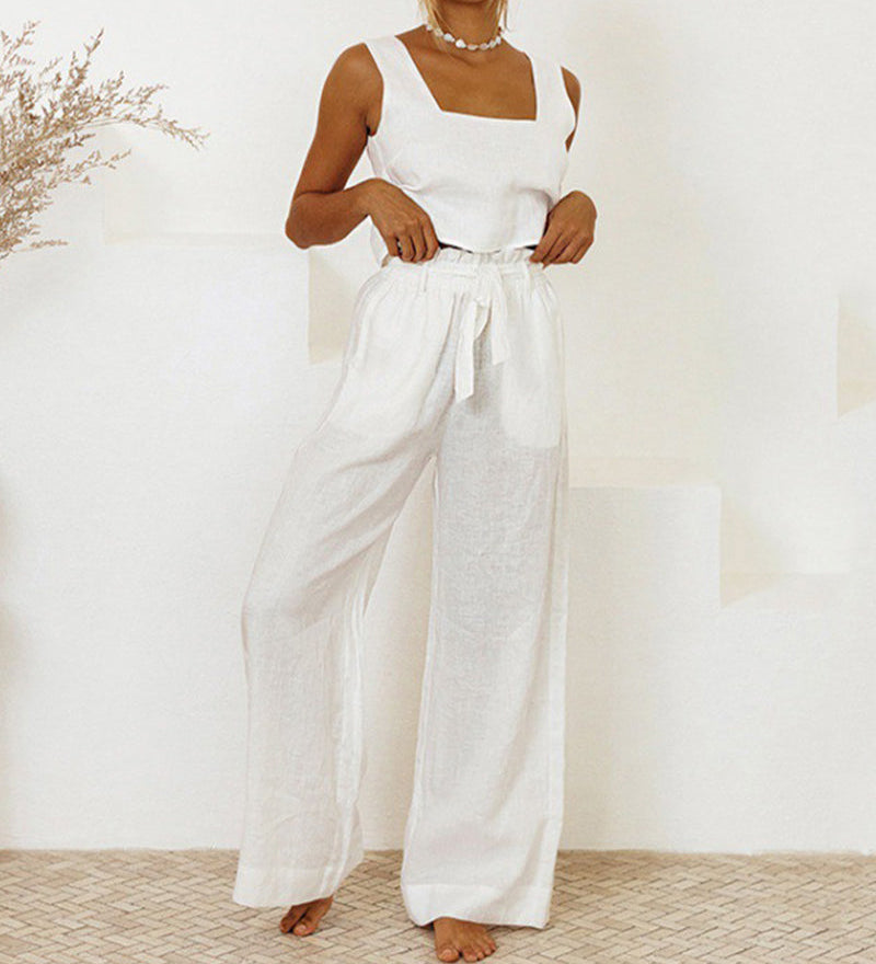 Megan - Minimalist Top and Flared Pants Set