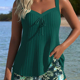 Julia | Tankini rayé avec bas de maillot deux pièces
