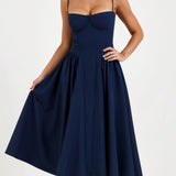 Odete - Robe midi avec corsage structuré