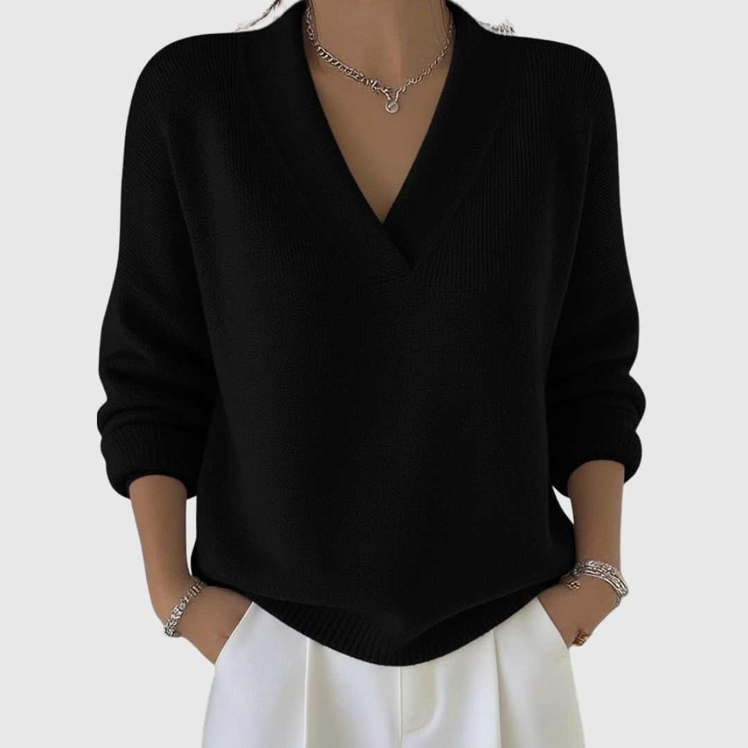 Faye | Soft V-neck sweater with a relaxed fit