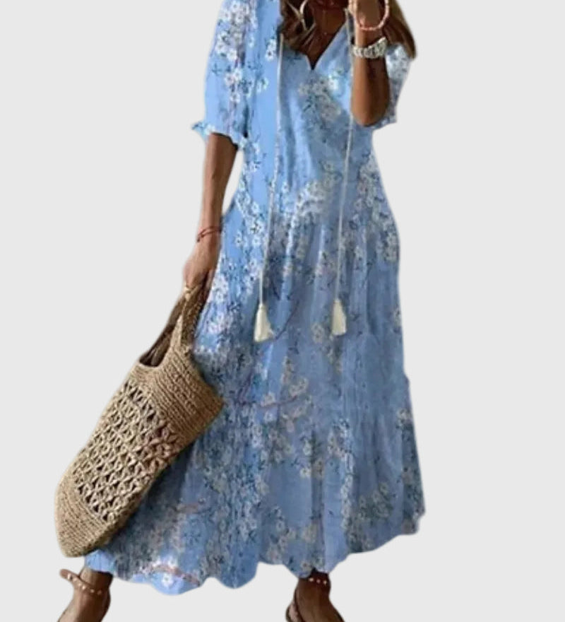 Amalia | Robe longue d'été vintage bohème