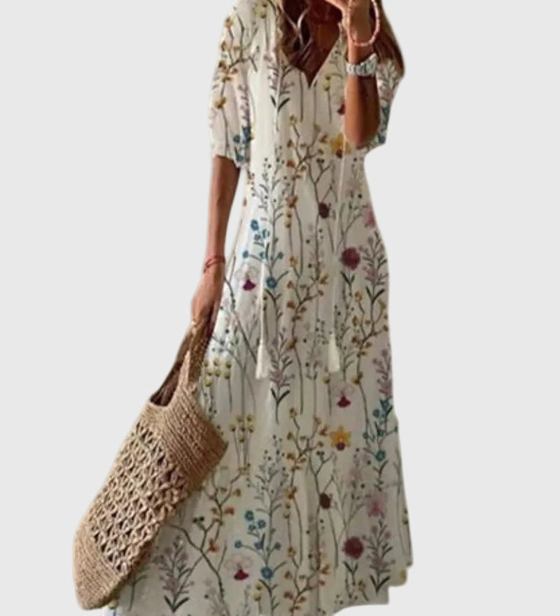 Amalia | Robe longue d'été vintage bohème