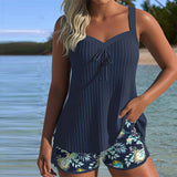 Julia | Tankini rayé avec bas de maillot deux pièces