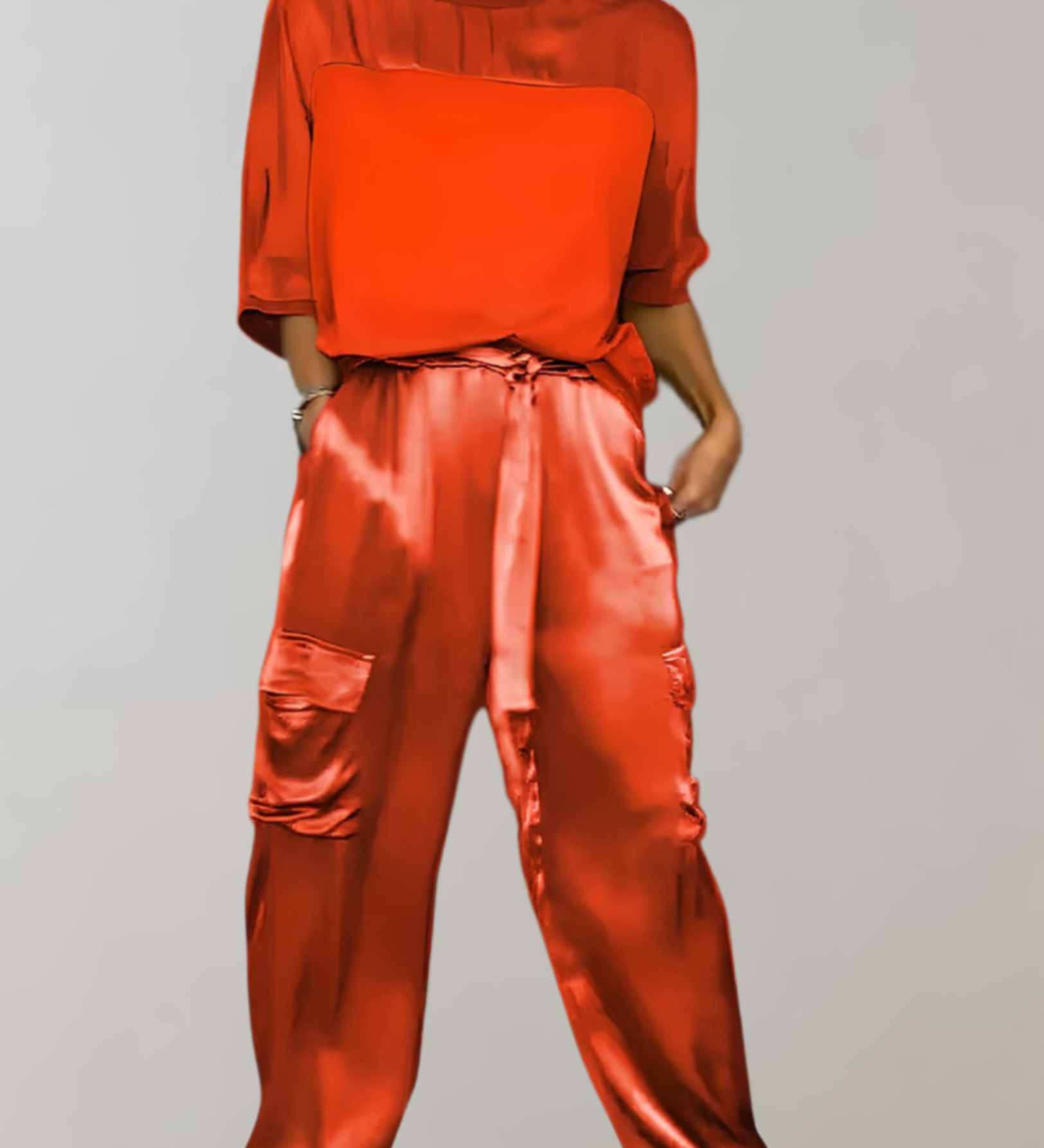 Finley - Ensemble lounge en soie cargo