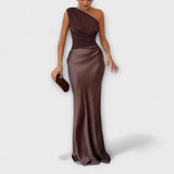 Luna - Robe en satin asymétrique