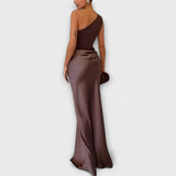Luna - Robe en satin asymétrique