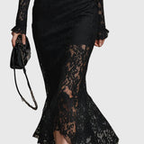 Monica | Robe longue évasée élégante en dentelle