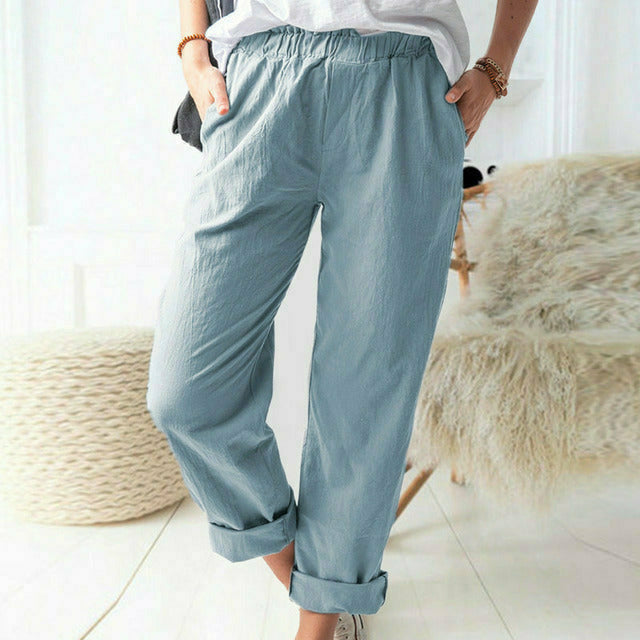 Neria - Pantalon en Tissu Fluide