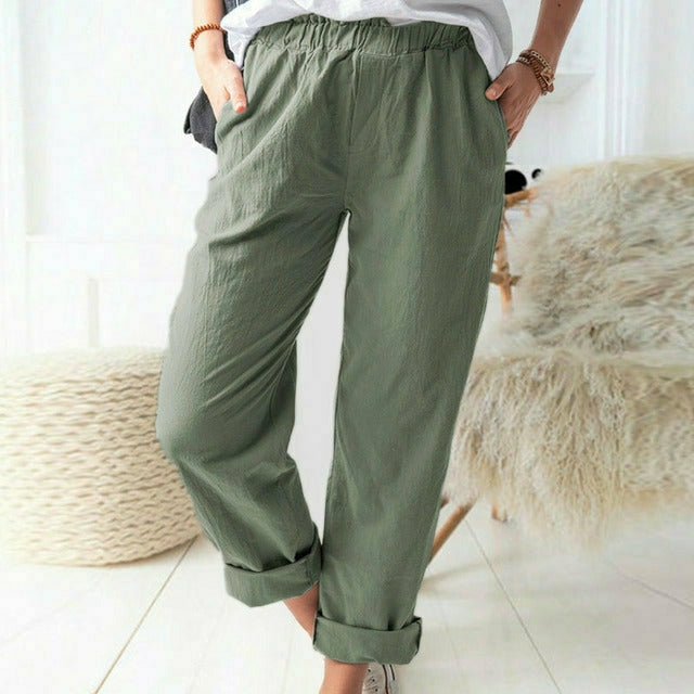Neria - Pantalon en Tissu Fluide
