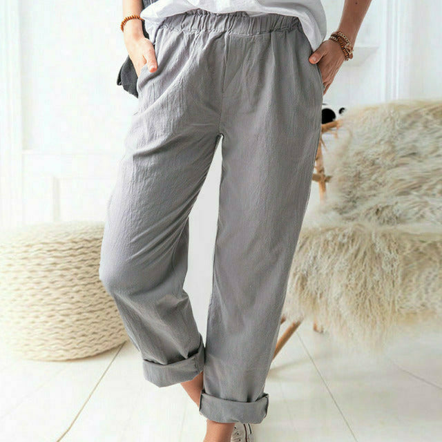Neria - Pantalon en Tissu Fluide