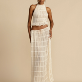 WENDY - Ensemble crop top à bretelles et jupe