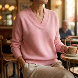 Faye | Soft V-neck sweater with a relaxed fit