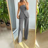 BRIA - Two-Piece Sleeveless Button-Up Set
