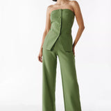 BRIA - Two-Piece Sleeveless Button-Up Set