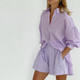Viola - Ensemble Chemise Boutonnée et Short Fluide